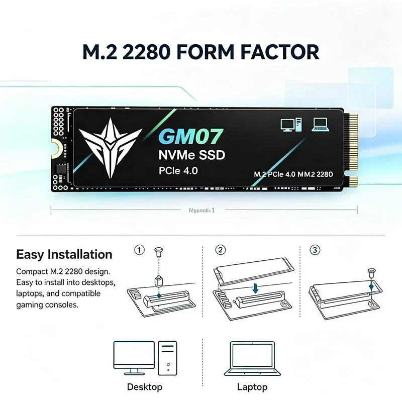 Nuovo disco rigido SSD GM07 M2 - M.2 Nvme 4Tb Pcie 4.0 Ssd recensione e prezzo